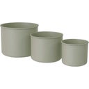 LIVLIG Blumentopf Metall 3er Set - moosgrau