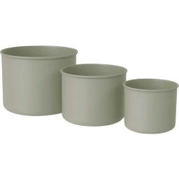 LIVLIG Blumentopf Metall 3er Set - moosgrau