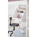 CLASSIC Hochbett 184 cm mit Sofa, Schreibtisch, Leiter und Absturzsicherung - Weiß lasiert