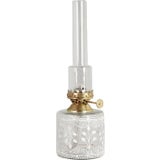 Lampe &agrave; P&eacute;trole &laquo; Marja &raquo; droite, fleurs blanches