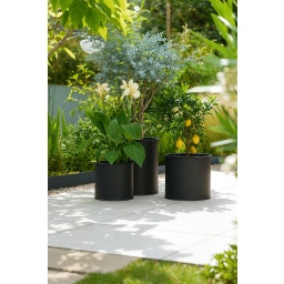 Livlig Metal Flower Pot, Set of 3 - anthracite