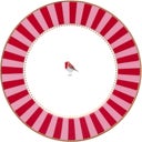 Pip Studio Teller Love Birds gestreift Rot/Rosa - 17 cm