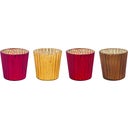 Teelichthalter 4er-Set rot Small 7 x 7 cm - 1 Set