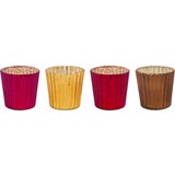 Teelichthalter 4er-Set rot Small 7 x 7 cm