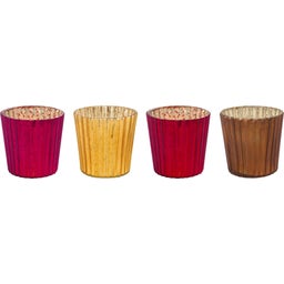 Teelichthalter 4er-Set rot Small 7 x 7 cm - 1 Set