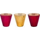 Teelicht Halter 3er-Set rot Medium 10 x 10,5 cm - 1 Set
