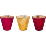Teelicht Halter 3er-Set rot Medium 10 x 10,5 cm