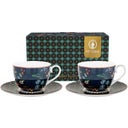 Tassen mit Untertassen 2er-Set Berry Blues - 1 Set