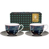 Tassen mit Untertassen 2er-Set Berry Blues