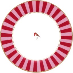 Pip Studio Love Birds Striped Red/Pink Plate - 21 cm