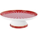 Pip Studio Love Birds Striped Cake Plate, 24 cm - Red/Pink