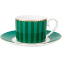 Love Birds Espressotasse & Untertasse gestreift