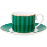 Love Birds Espressotasse & Untertasse gestreift