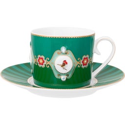 Pip Studio Love Birds Cappuccino Tasse & Untertasse - Grün