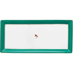 Kuchenteller rechteckig Love Birds 33,3 x 15,5 cm - Grün