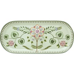 Kuchenteller oval Lily & Lotus 33,3 x 15,5 cm - Hellgrün