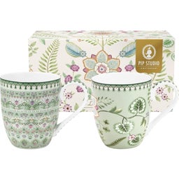 Pip Studio Becher XL Lily & Lotus 2er-Set - Hellgrün