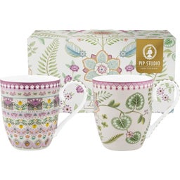 Pip Studio XL Lily & Lotus Mug - Set of 2 - Purple