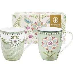 Pip Studio Becher groß Lily & Lotus 2er-Set - Hellgrün
