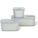 EasyClip 3-Piece Food Storage Containers (2x 450 ml + 1x 1000 ml) - Nordic White