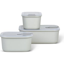 EasyClip 3-Piece Food Storage Containers (2x 450 ml + 1x 1000 ml) - Nordic White