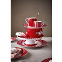 Pip Studio Love Birds Striped Espresso Cup & Saucer - Red/Pink