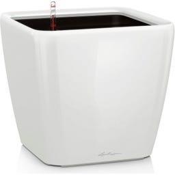 Lechuza QUADRO Premium LS 35 Planter - White - High Gloss