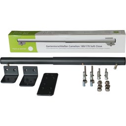 Gartentorschließer Camelion 180/170 Soft Close, 80er Winkel + Platte, Anthrazit matt - 1 Set