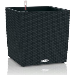 Lechuza Cube Cottage Planter 50 - Graphite Black