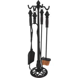 Set di Attrezzi da Camino - Set da 4 Pezzi - Nero - 1 set