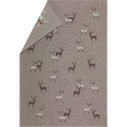 Couverture en Flanelle LUCA « Couple de Cerfs » - marron