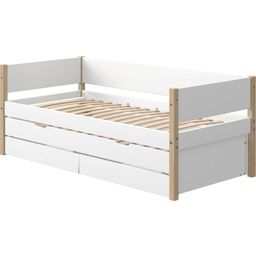 NOR enojna postelja 90x200 cm z izvlečno posteljo in dvema predaloma