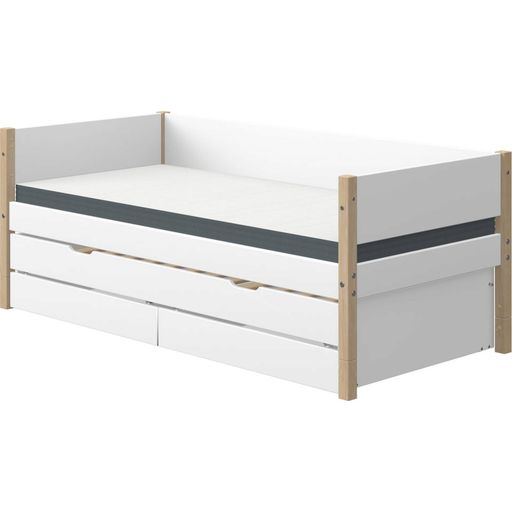 NOR Single Bed 200x90 cm With Pull-out Bed and 2 Drawers - 1 piece