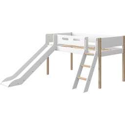 NOR Mid-high Bed 200x90 cm with Slide and Inclined Ladder - 1 item