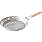Padella in Acciaio Inox con Manico Pieghevole per Barbecue da Tavolo