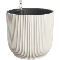 Set All-in-1 Pot Vibes Rond 25 cm avec Système d’Irrigation - Blanc lin