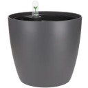 Set All-in-1 Pot Brussel Rond 25 cm avec Système d’Irrigation, Anthracite