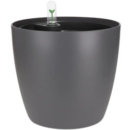 Set All-in-1 Pot Brussel Rond 25 cm avec Système d’Irrigation - Anthracite