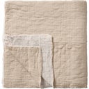 IB Laursen Bedspread with Chequered Stitching - Nature / Offwhite