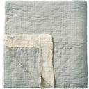 IB Laursen Bedspread with Chequered Stitching - Light blue / off-white