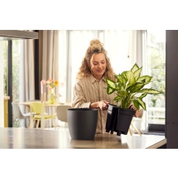 Set All-in-1 Pot Brussel Rond 25 cm avec Système d’Irrigation - Anthracite