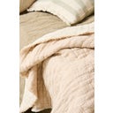 IB Laursen Bedspread with Chequered Stitching - Nature / Offwhite