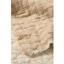 IB Laursen Bedspread with Chequered Stitching - Nature / Offwhite