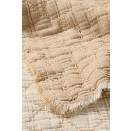 IB Laursen Bedspread with Chequered Stitching - Nature / Offwhite