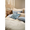 IB Laursen Bedspread with Chequered Stitching - Light blue / off-white