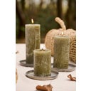 IB Laursen Rustic Candle, H 10 cm - Olive green