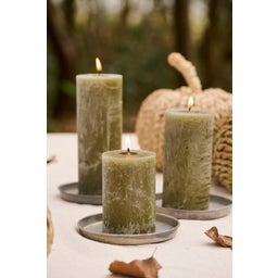 IB Laursen Rustic Candle, H 10 cm - Olive green