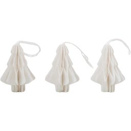 Paper Fir Tree Pendants - Set of 3, natural - 1 set