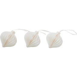 Decorazione in Carta da Appendere - 7 cm, Set da 3 Pezzi - Naturale