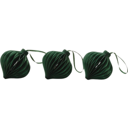 Eulenschnitt Papieranhänger 3er Set 7cm - dunkelgrün